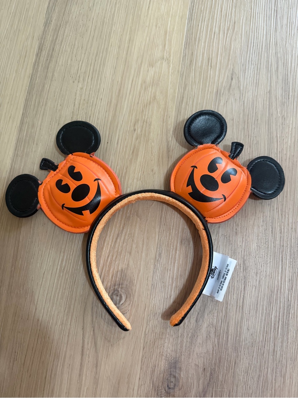 Disney Orange & Black Pumpkin Mickey Ear Headband
